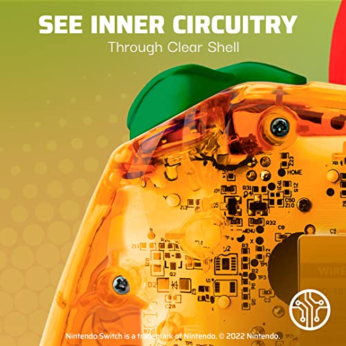 PDP Gaming Rock Candy Wired Power Nintendo Switch Pro Controller, Officially Licensed Lite/OLED Compatible Gamepad, Super Mario Brothers - Lemon Bomb Bowser (Orange/Green) - color: Lemon Bomb Bowser