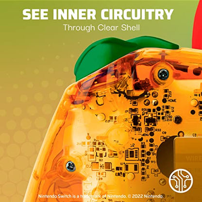 PDP Gaming Rock Candy Wired Power Nintendo Switch Pro Controller, Officially Licensed Lite/OLED Compatible Gamepad, Super Mario Brothers - Lemon Bomb Bowser (Orange/Green) - color: Lemon Bomb Bowser