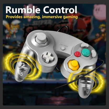 FIOTOK Gamecube Controller,Wired Controller for Wii & Gamecube (Sliver) - color: Sliver