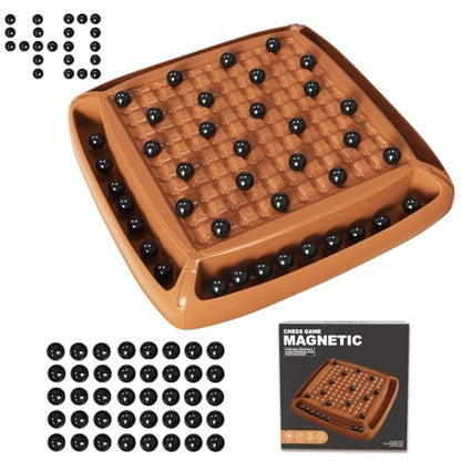 Magnet Game, Magnetic Game Chess 40 Piceses, Family Games for Kids and Adults, Board Game for Kids 8-12 Family Games Night 2-4 Players, Gifts for Teens Kid (Brown) - color: Brown