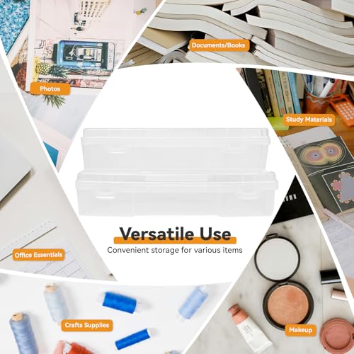 Plastic Scrapbook Paper Storage Cases, Portable Board Game Storage Cases, Hobby Art Craft Box, Acid-Free Rounded Corner Containers (12"x12" 11"x10" Thick Clear 12Pcs)