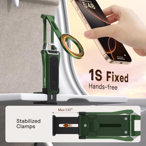 OMOTON 360°Rotating Adjustable Aluminum for MagSafe Tripod Mount, Green | Magnetic Phone Tripod for iPhone 17/16/15 Pro Max Air, Foldable Cell Phone Stand Fits Vlog, Gym Travel Essentials Accessories - color: 6-Green