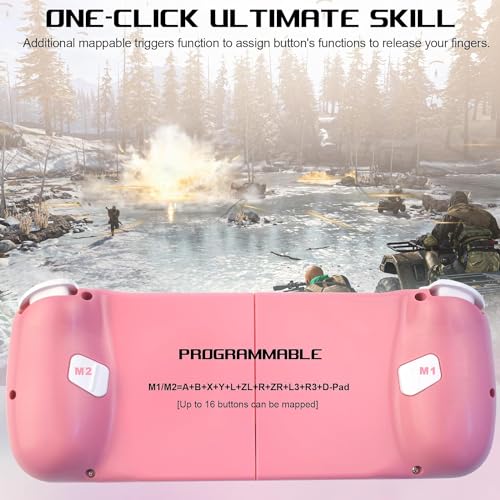 Megadream Mobile Game Controller Gamepad for iPhone iOS Android PC: Works with iPhone 17/16/15/14/13/12/11/X, iPad, Samsung Galaxy, TCL, Tablet, Call of Duty, Roblox - Directly Play (Pink) - color: Pink