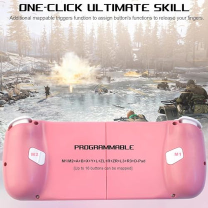 Megadream Mobile Game Controller Gamepad for iPhone iOS Android PC: Works with iPhone 17/16/15/14/13/12/11/X, iPad, Samsung Galaxy, TCL, Tablet, Call of Duty, Roblox - Directly Play (Pink) - color: Pink