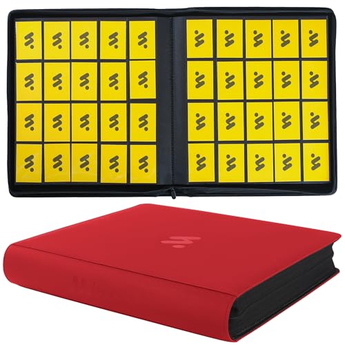 Card Binder 20 Pocket,Trading Card Binder Holds up to 2000 Cards with 50 Sleeves,Zipper Card Holder Album Compatible with TCG Card/Game Cards/Sports Card - color: Red, size: 20 Pocket 2000