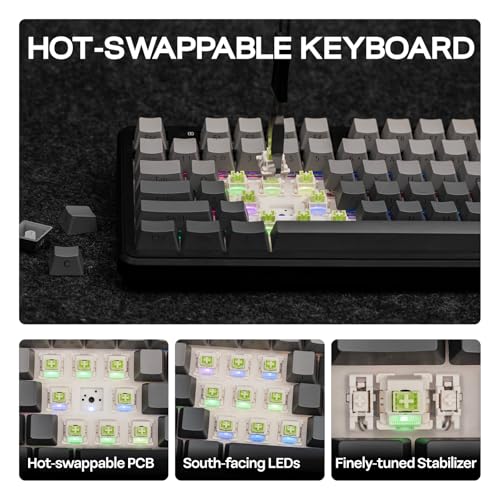 EPOMAKER X Aula F108 PRO Wireless Gaming Keyboard with Screen, 8000mAh Battery, 104 Hot-Swappable and Programmable Keys and Knob, RGB Backlight, for Mac/PC/Android (Black Gradient) - color: Black Gradient