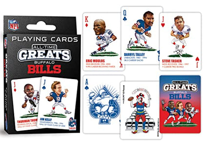 MasterPieces Buffalo Bills Playing Cards - Official NFL Licensed 54 Card Deck, Standard Poker Size Cards, Custom Team Artwork, Durable Cardstock, Buffalo Bills Gifts for Men Game Night Set - style: Buffalo Bills