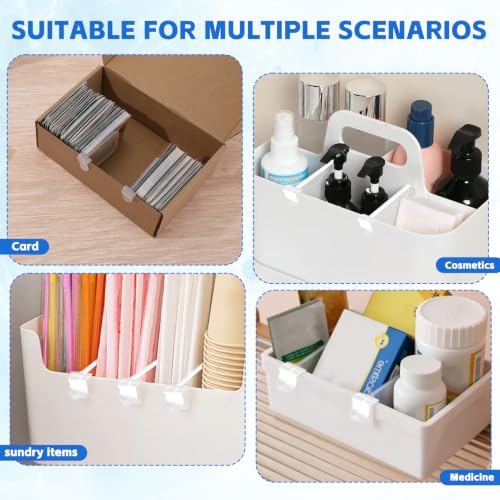 30 Pcs Card Box Dividers, PP Trading Card Dividers Clip, Adjustable Plastic Dividers for Storage Boxes, Storage Separator Clips the Cardboard Side Wall for Baseball MTG TCG Sports Cards Organizer