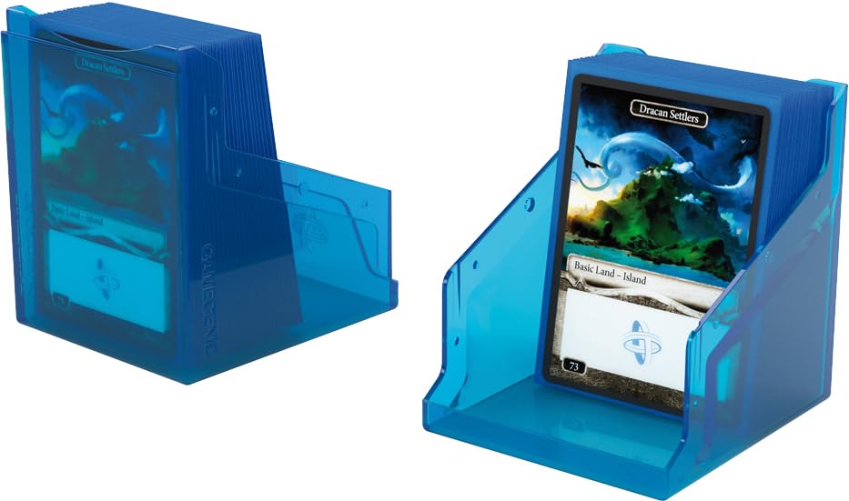 Gamegenic Bastion 100+ XL Deck Box - Compact, Secure, and Perfectly Organized for Your Trading Cards! Safely Protects 100+ Double-Sleeved Cards, Blue Color, Made