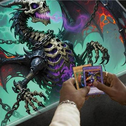 for MTG Playmat, for TCG Play Mat, 24 x 14 inches,Magic Game Card Commander Playmat,Trading Card Inked Game Mat Battle Game Rubber Non-Slip - Bone Dragon - color: Bone Dragon