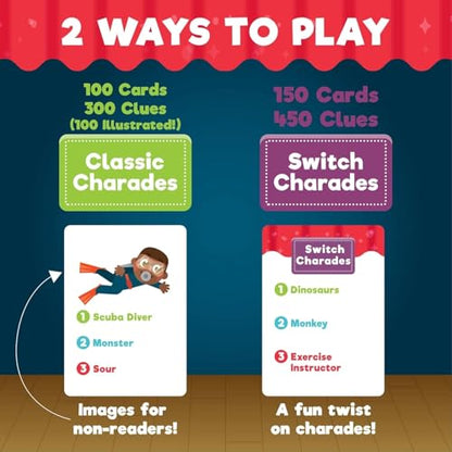 Chuckle & Roar Classic Charades – Act! Shout! Chuckle! Roar! Family Party Game for Ages 5+ | 2 Game Modes, 750 Charades Ideas, 3+ Players