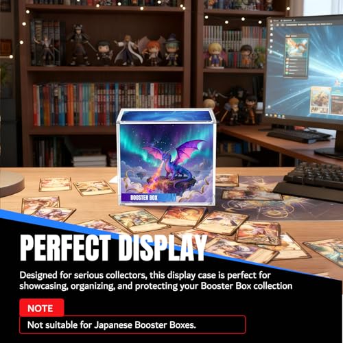Mcbazel Acrylic Display Case Protector for PKMN Booster Box, 5mm Thick Clear Magnetic Case Holder with UV Protection Compatible with PKMN Booster Boxes (Not for Japanese Booster Boxes)