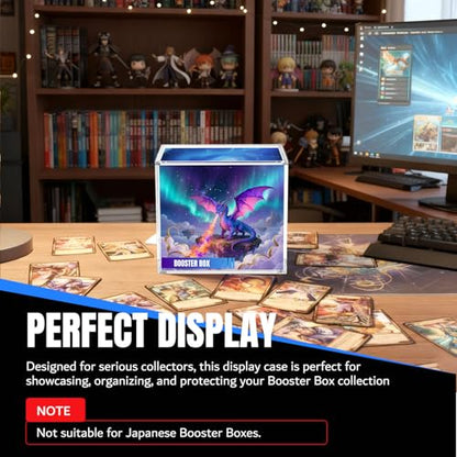 Mcbazel Acrylic Display Case Protector for PKMN Booster Box, 5mm Thick Clear Magnetic Case Holder with UV Protection Compatible with PKMN Booster Boxes (Not for Japanese Booster Boxes)