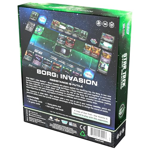 Star Trek: Star Realms - Borg Invasion - Expansion Deck Building Card Game, New Enemy Threat, Co-Op & Versus, TCC Style Combat, Ages 14+, 2-4 Player