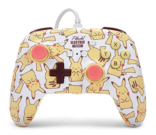 PowerA Enhanced Nintendo Switch and Switch 2 Wired Controller – Pikachu Blush, Officially licensed - color: Pikachu Blush