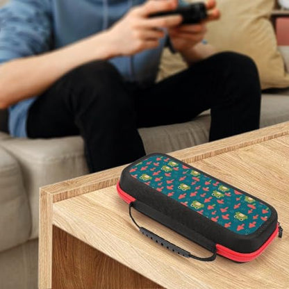 AoHanan Switch Game Case with 20 Games Cartridges Hard Shell Travel Protection Storage for Console & Accessories - color: Frog And Mushrooms