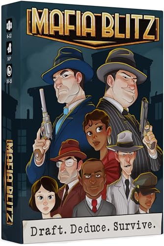 Mafia Blitz Fast 10–15 Min Social Deduction Party Card Game | 6–12 Players | No Elimination, Role Drafting & Bluffing Fun | Ages 14+