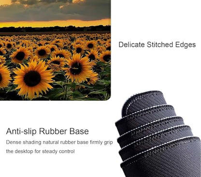 Sunflower Field Extended Big Mouse Pad Large,XL Gaming Mouse Pad Desk Pad,31.5x11.8inch Long Computer Keyboard Mouse Mat Mousepad with 3mm Non-Slip Base and Stitched Edge for Home Office Work - color: Sunflower Field