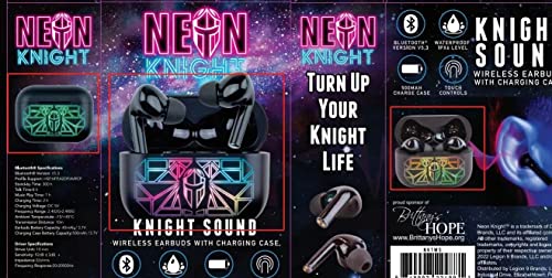 Neon Knight NKTWS Low Latency Wireless Bluetooth(R) Gaming Earbuds 300 Hours Standby Waterproof Rated for True Wireless Gaming