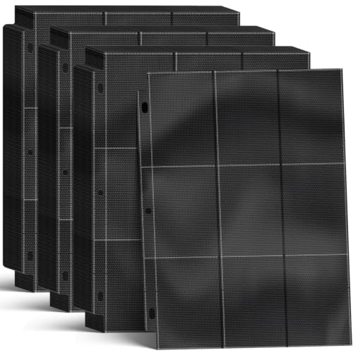 7200 Pockets Trading Card Binder Sleeves, Baseball Card Sleeves Fit for Standard Size Sport Cards, Baseball Card Holder for 3 Ring Binder - color: Black, size: 400 count