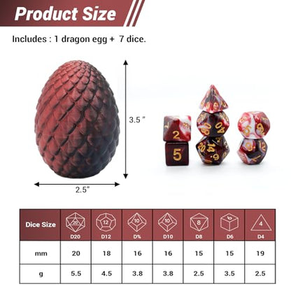 DND Dice - Mystery Dice Set, Various Styles Polyhedral Dice, Random D&D Dice Patterns & Dragon Egg, DND Gifts, Suitable for Dungeons and Dragons, RPG, MTG,Role Playing Table Game - style: Easter Dragon Egg Dice Set B