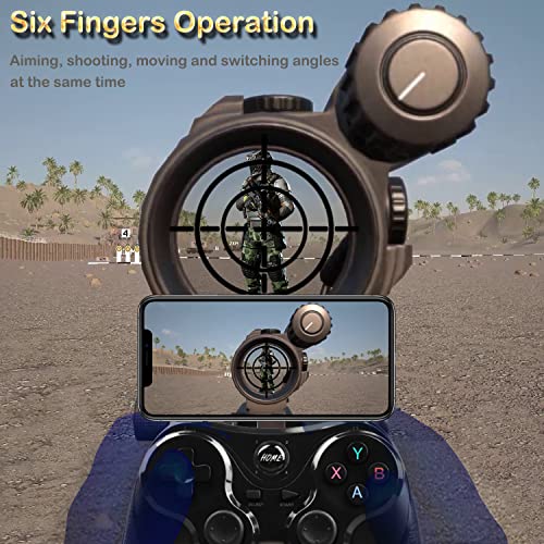 Android Game Controller Key Mapping Function Wireless Gaming Controller Gamepad for PUBG Mobile, Call of Duty Mobile, Android Phone/Tablet, Samsung, Redmi, Motorola, One+ - Not for iOS/PC (Black) - color: Dark Black