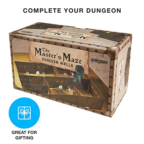 Stratagem The Master's Maze Dungeon Walls - 100 Card Tiles for 3D DND Dungeon Building - Modular Terrain 28mm Scale Accessories Tabletop RPG Scenery - Dungeons Dragons Pathfinder Castles Crusades