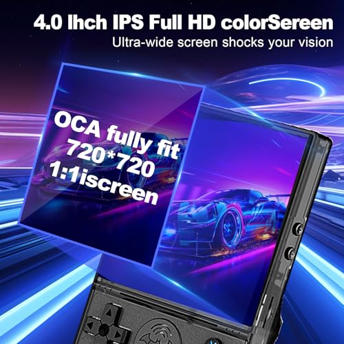 S600 Retro Gaming Console, Retro Handheld Console 4.0'' Screen Linux System, 64G TF Card, Support 30+ Simulators, 3500mAh Rechargeable Portable Pocket Arcade - color: Black