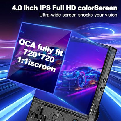 S600 Retro Gaming Console, Retro Handheld Console 4.0'' Screen Linux System, 64G TF Card, Support 30+ Simulators, 3500mAh Rechargeable Portable Pocket Arcade - color: Black