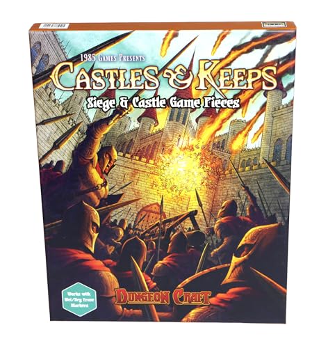 Dungeon Craft Castles & Keeps Terrain Set for DND & RPG Game - Adventure Games with 1000+ Double-Sided Dry/Wet Erase Tiles - Modular Castle Map Pieces for Tabletop Games & Battle Maps - style: Castles & Keeps