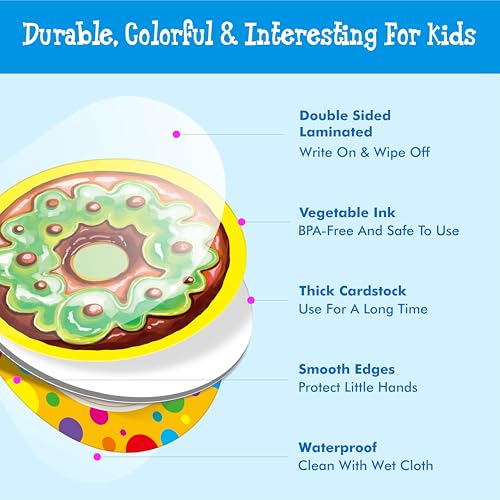 Hebayy 52 PCS Donut Matching Game, 26 Designs Dessert Cards Engaging Food Memory Game, Educational Learning Toys for Preschool 4 5 6 Years Old - style: Donut