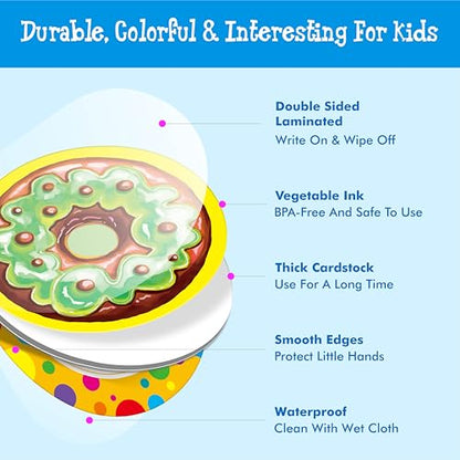 Hebayy 52 PCS Donut Matching Game, 26 Designs Dessert Cards Engaging Food Memory Game, Educational Learning Toys for Preschool 4 5 6 Years Old - style: Donut