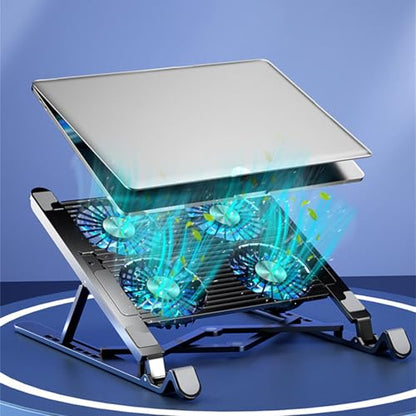 Gaming Laptop Cooling Pad with 2 Cooler Fans, RGB Lights, 7 Gear Height Adjustments, Computer Stand Base with Silent Fans, Laptop Fan Cooler Laptop Cooling Stand Gifts for Women Men