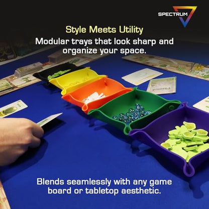 BCW Spectrum Bit Trays - Black Silicone Folding Trays for Board Game Organization - style: Black