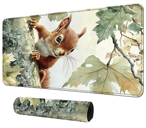 Cute Little Squirrel for MTG & TCG Playmat Mouse Pad,BFDHGQZC 24" x 14" Game Mat for MTG/RPG/CCG Trading Card Game Playmats Table Mat Perfect for Card Games Video Games Computer Office - color: Cute Little Squirrel