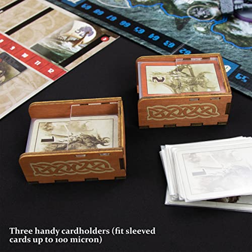 SMONEX Wooden Organizer Compatible with All Blood Rage Expansions - Wooden Organizer Suitable for Vertical Storage - Convenient and Stylish Insert Ideal for Blood Rage Board Game