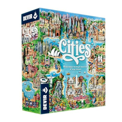 Devir - Cities Board Game, City Building Strategy Game with Tile Placement & Resource Drafting for Families & Friends Ages 10+, 2–4 Players, Playtime 35, (English Version) - color: Cities