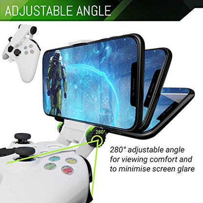 Orzly Xbox Series X Controller Mobile Gaming Clip, Xbox Controller Phone Mount Adjustable Phone Holder Clamp Compatible with Xbox Series X|S, Xbox One, Xbox One S, Xbox One X-Robot White - color: Robot White