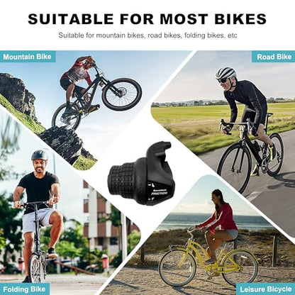 Bike Gear Shifters 3 Speed, Bicycle Revoshift Left SL-RS25-3L Shift Lever Bicycle Twist Grip Thumb Gear Shifter for MTB Folding Mountain Bike - size: RS25-3L