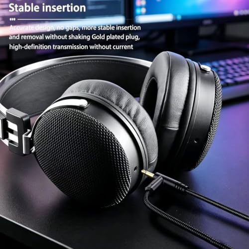 FAAEAL Wired Studio Headphones,Over Ear Boom mic Gaming Headset,HiFi Open-Back Stereo Headphones,Dual 3.5mm 50mm Dynamic Driver Monitoring Headset for Recording Mixing DJ Podcast Audiophile - style: Wired Dual 3.5mm