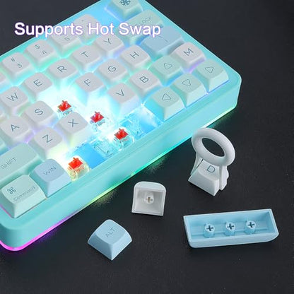Koolertron Single-Handed Macro Mechanical Keyboard, RGB LED Backlit Portable Mini One-Handed Mechanical Gaming Keypad 39 Fully Programmable Keys (39 Keyboard Blue) - style: 39 Keyboard Blue