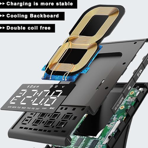 8-in-1 Wireless Charging Station with Bluetooth Speaker, Alarm Clock,FM Radio,Remote Control,Fast Charging Dock Compatible with iPhone 17/16/15/14, Samsung S25/S24,Android Phones