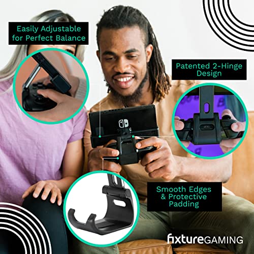 Fixture S1 Gaming Console Monitor and Controller Mount Compatible with Nintendo Switch and Pro Controller, Adjustable Video Game Holder Stand Clip, Gray - size: S1 - For Switch (2017)
