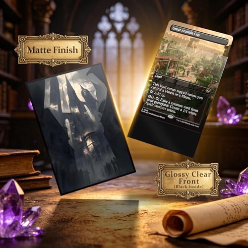 MTG Card Sleeves -Shadowy Backstreet- Surveil Lands - Ultra Clear Front & Matte Finish Back, 100 Count Standard Size Matte Art Sleeve for Magic the Gathering - color: Shadowy Backstreet