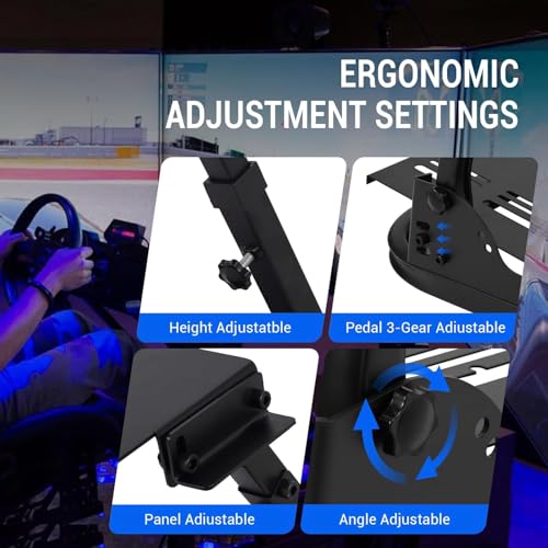 Adjustable Foldable Racing Wheel Stand for Enhanced Stability in Driving Simulation,
