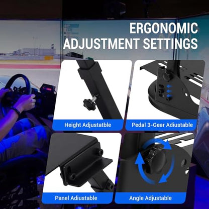 Adjustable Foldable Racing Wheel Stand for Enhanced Stability in Driving Simulation,