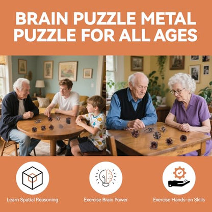 8 Pcs Brain Teaser Puzzles for Adults Teens - Wooden Puzzles 3D Puzzle Game Toys for Adults Teens - Unlock Interlocking Puzzle Adult IQ Education Smart Toys - style: Style D