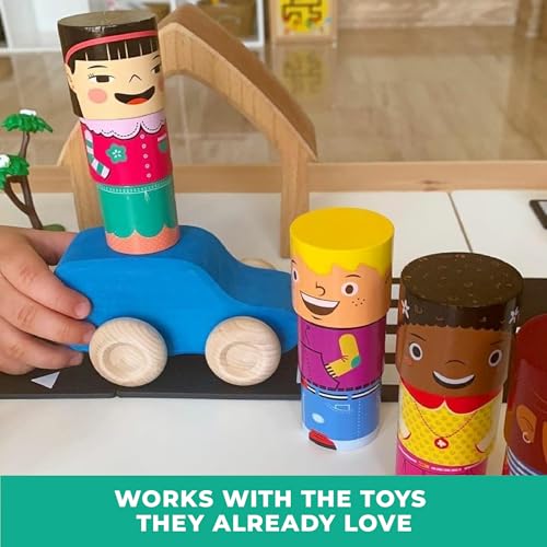 16-Piece Magnetic Wooden Friends Set, Diversity Dolls | Diversity toys for preschool and child care, multicultural friends in four skin tones, mix and match heads, bodies and legs - size: 16 Piece Set