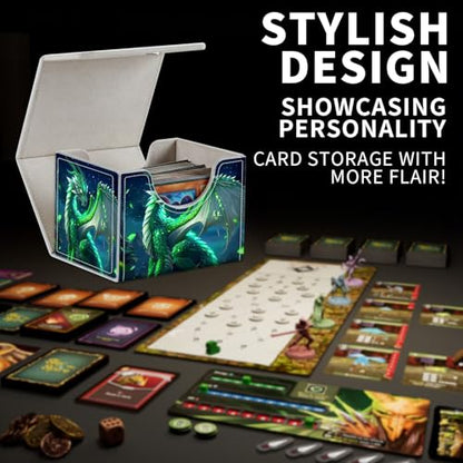 for Card Storage - Card Box and Commander Deck Capacity, Anime Card Sleeves - Designed for Players, Emerald Dragon - color: Emerald Dragon