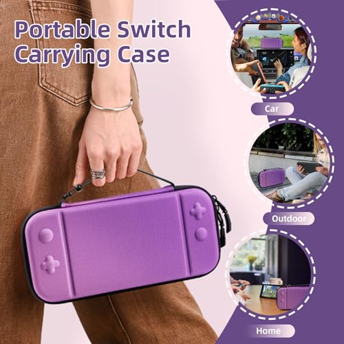 BRHE Switch 2 Carry Case Compatible with Nintendo Switch 2 Console,Large Capacity Switch 2 Case, Portable Hard NS 2 Travel Bag for Console & Accessories, 10 Game Card Slots (Purple Gradient) - color: Purple Gradient